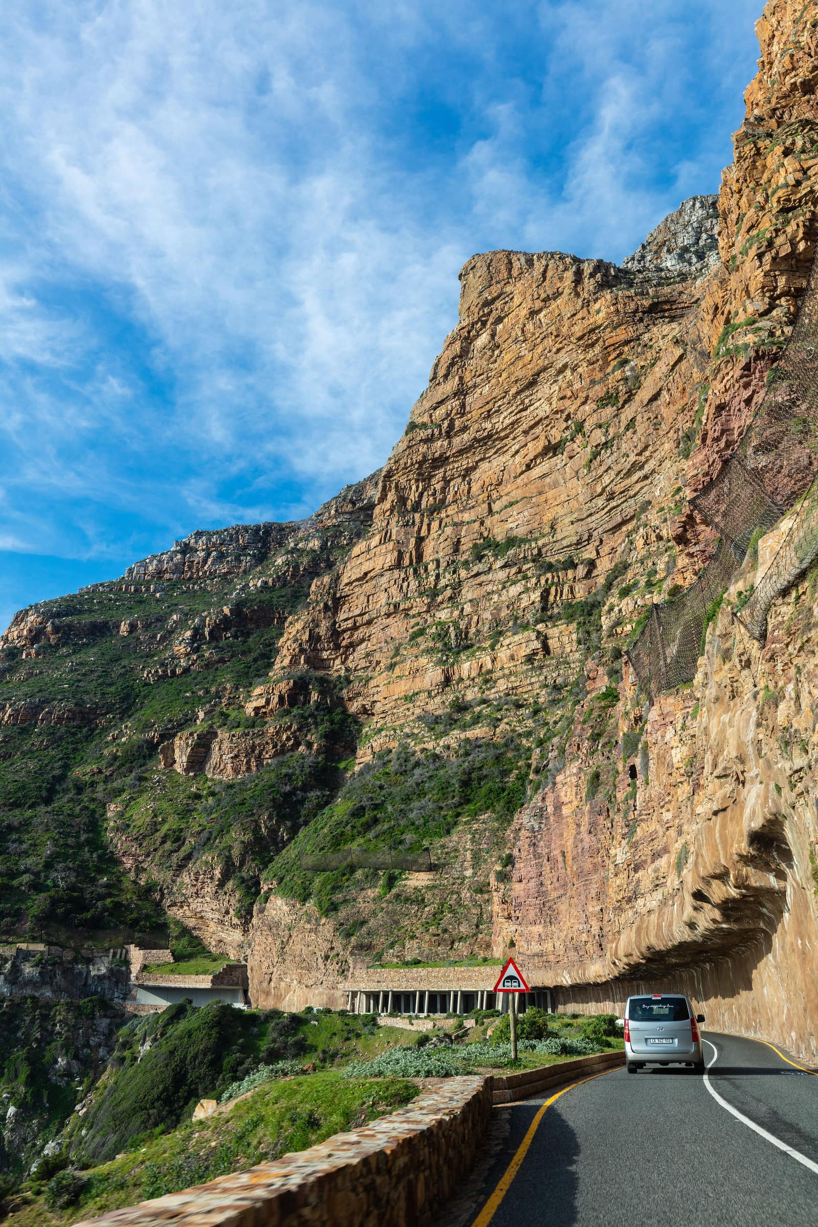 Chapman's Peak Drive cut into the sea cliffs above the Atlantic