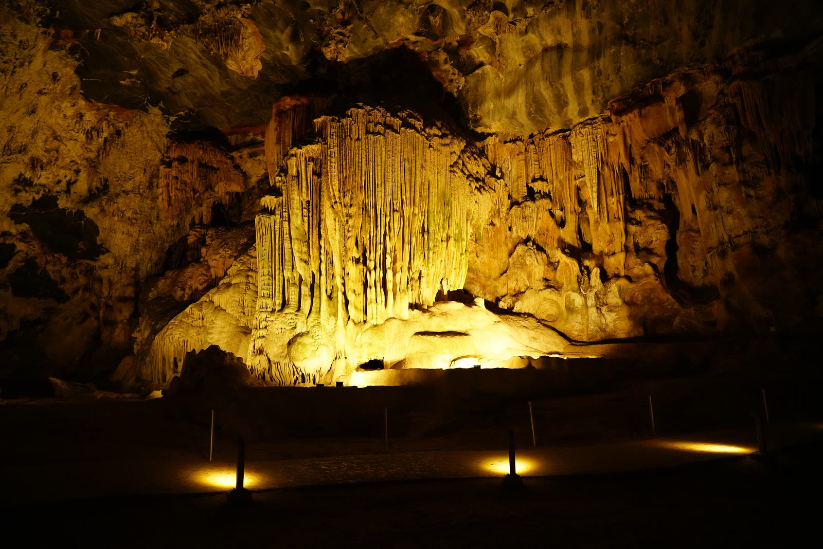 Lit dripstone chamber inside the Cango Caves, Oudtshoorn